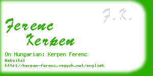 ferenc kerpen business card